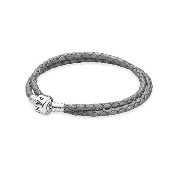 Pulsera Doble Gris - Broche Esfera Clásica
