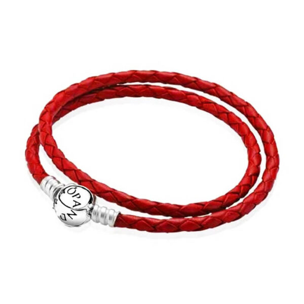 Pulsera Doble Roja - Broche Esfera Clásica