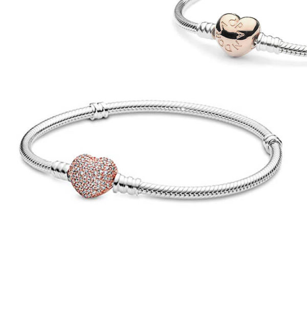 Pulsera Flexible Broche – Corazón Brillos O.R.