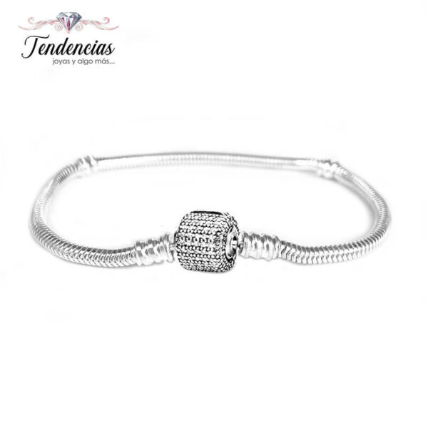 Pulsera Snake Plata 925 Broche Barril Brillante