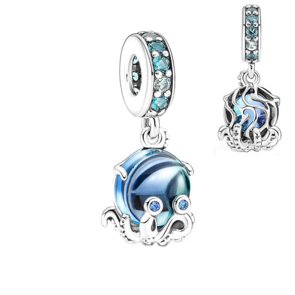Charm / Dije Pulpo Murano Azul