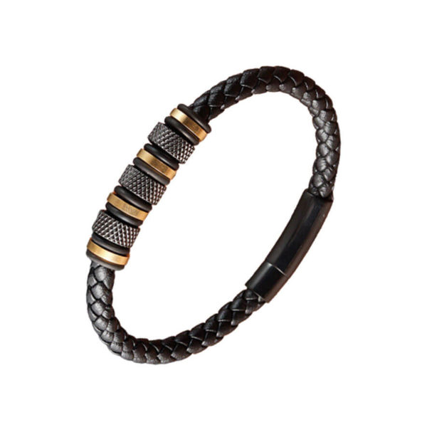 Pulsera de Cuero Tejido - Barriles