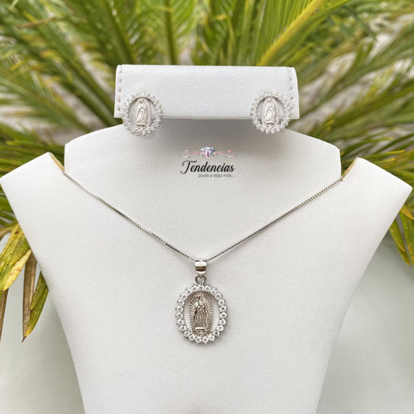 Set Virgen Guadalupe de Plata 925