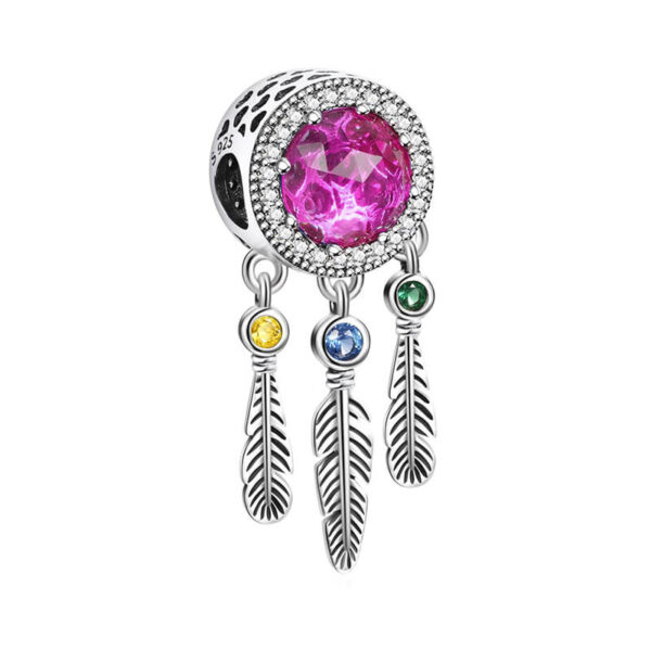 Charm / Dije Atrapasueños Cristal Fucsia