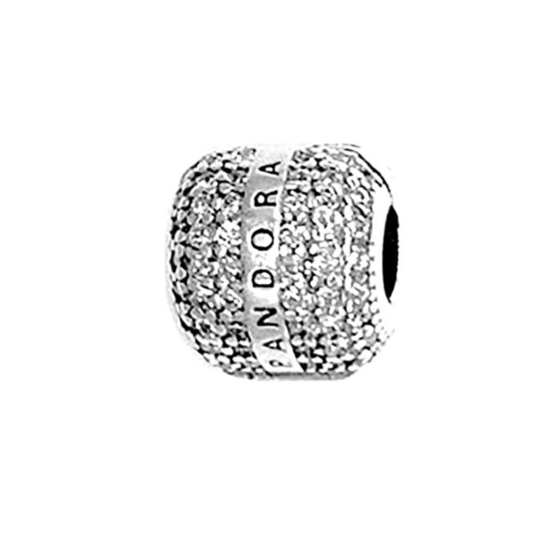 Charm / Dije Clip - Barril Brillante Cinta Logo