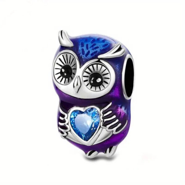 Charm / Dije Búho Corazón Azul