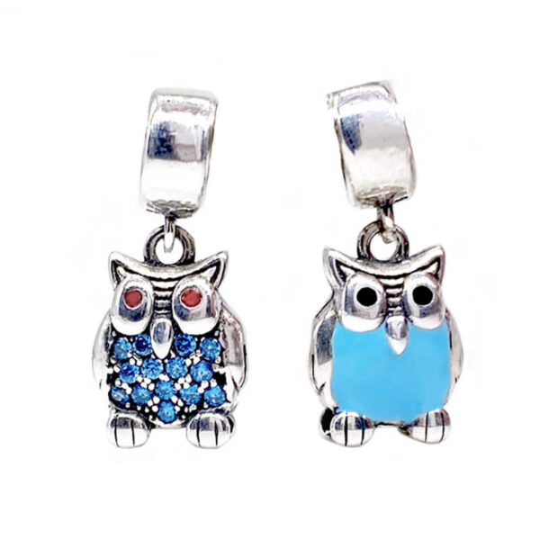 Charm / Dije Búho Cristales - Turquesa