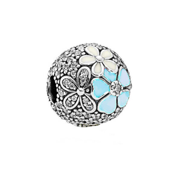 Charm / Dije Clip - Flores Turquesa