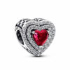 Charm / Dije Corazones Brillantes Rojo