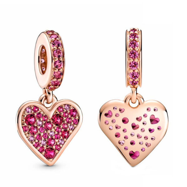 Charm / Dije Corazón Brillante Fuscia