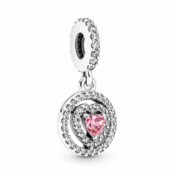 Charm / Dije Corazón Doble Rosado