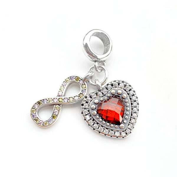 Charm / Dije Corazón Rojo Infinito