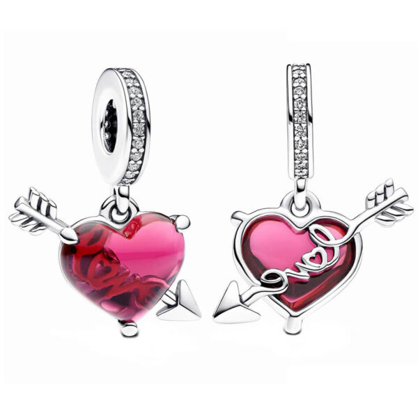 Charm / Dije Corazón Murano Rojo