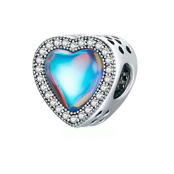 Charm / Dije Corazón Piedra Lunar