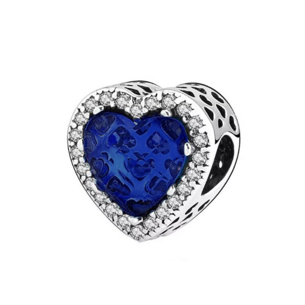 Charm / Dije Corazón Cristal Azul