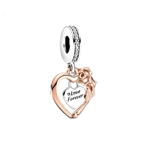 Charm / Dije Corazón y Rosa Love Forever