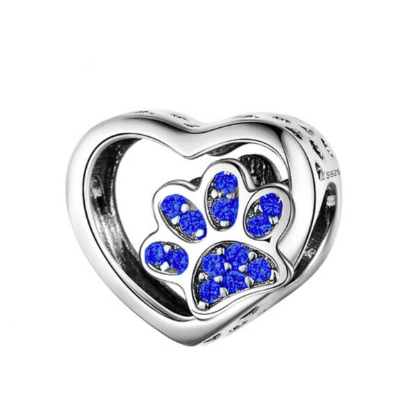 Charm / Dije Huella Corazón Azul