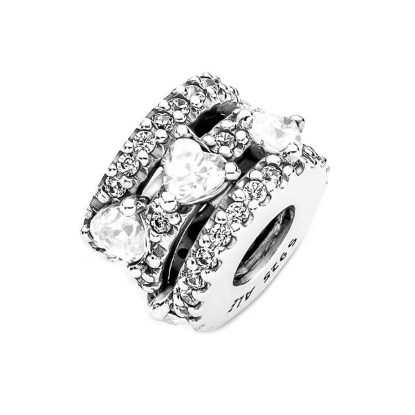 Charm / Dije Corazones Triple Cristal
