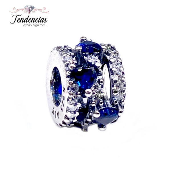 Charm / Dije Corazones Triple Azul