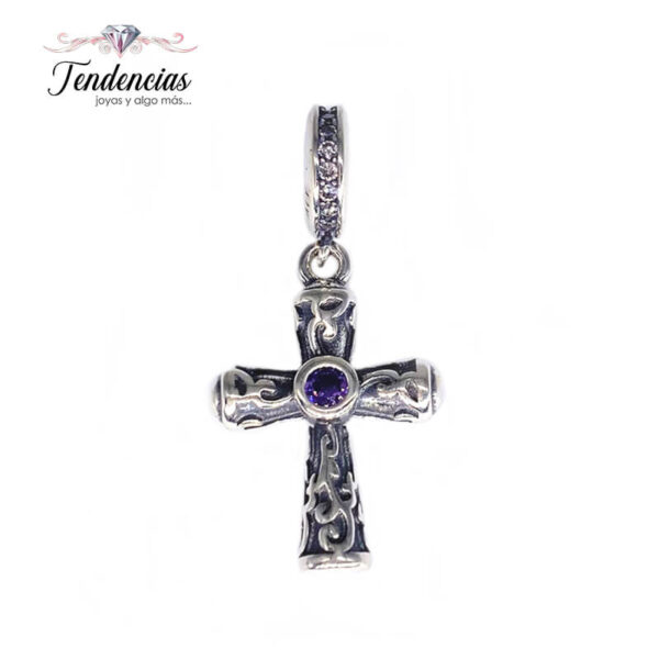 Charm / Dije Cruz Labrada Cristal Violeta