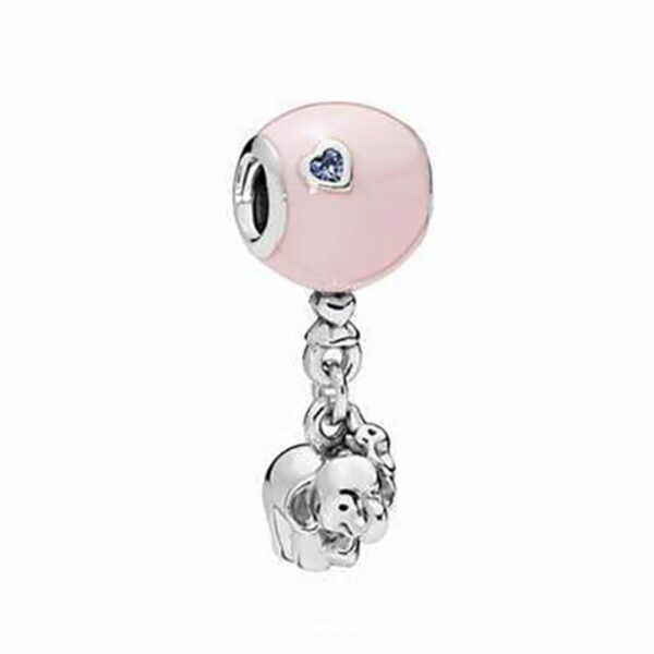 Charm / Dije Elefante y Globo Rosado