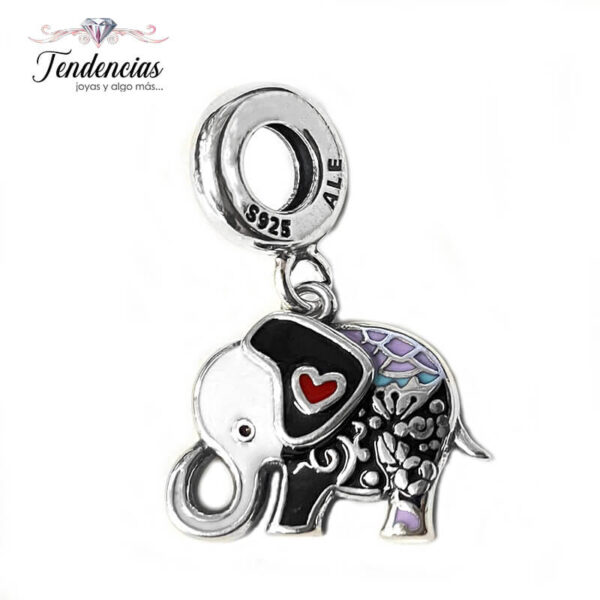 Charm / Dije Elefante Corazón Rojo