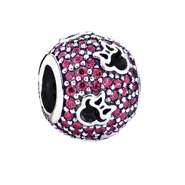 Charm / Dije Esfera Minnie Brillos Fucsias