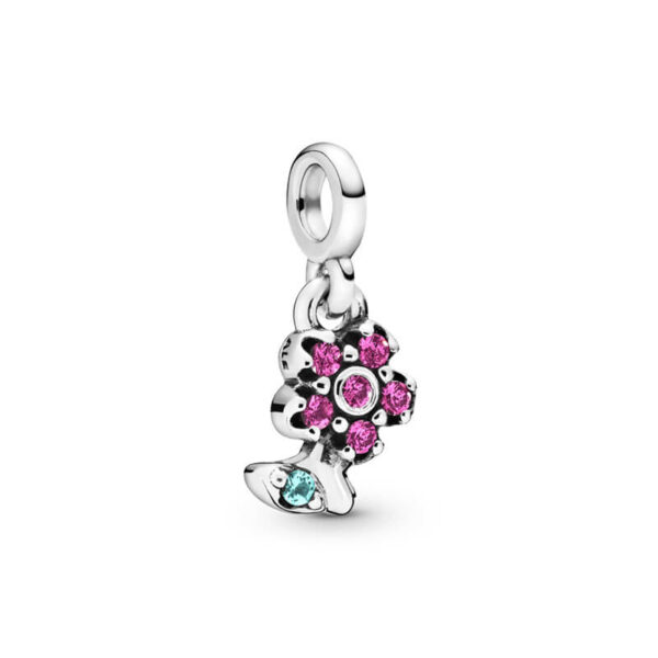 Mini Charm / Dije Me - Flor Fucsia