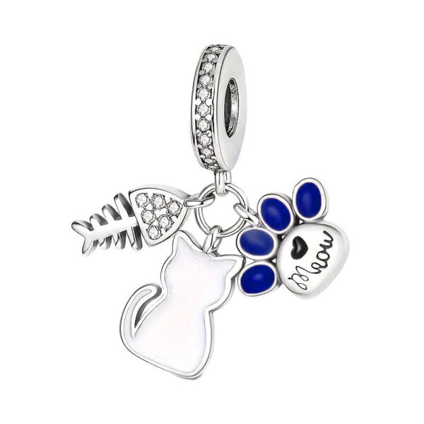Charm / Dije Gato, Huella Azul y Pez