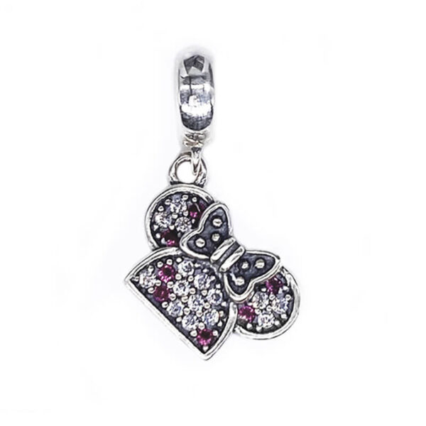 Charm / Dije Minnie Gorra Brillos Fucsia