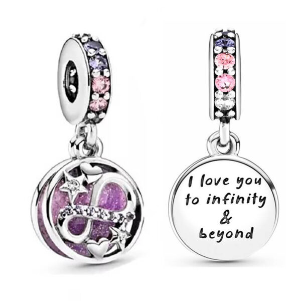 Charm / Dije Infinito Corazones Estrellas