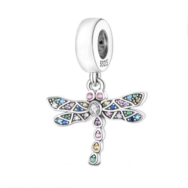 Charm / Dije Libélula Brillos Multicolor