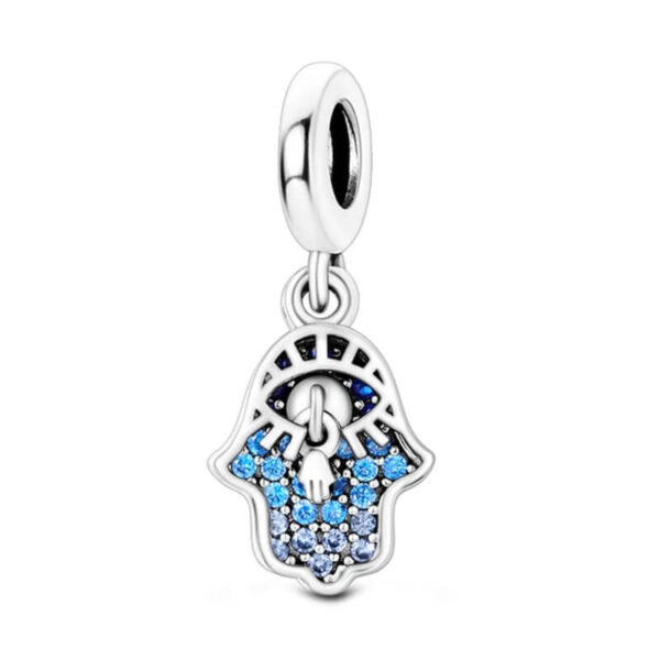 Charm / Dije Mano de Fátima Brillos Azul