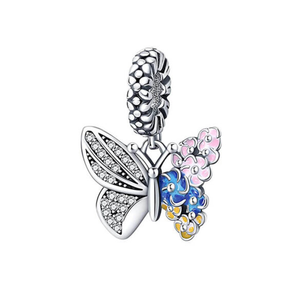 Charm / Dije Mariposa Dual Flores