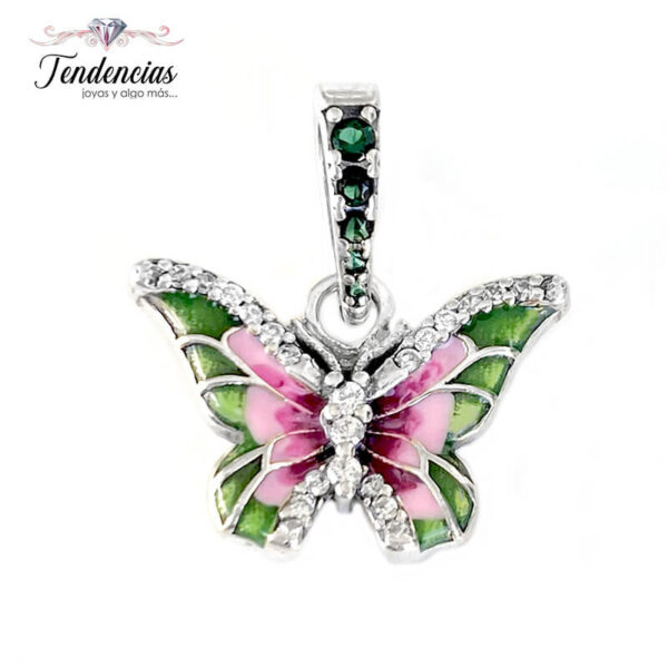Charm / Dije Mariposa Brillos Multicolor