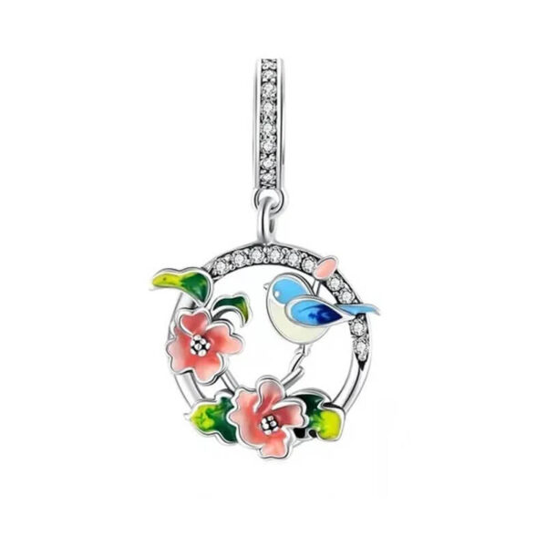 Charm / Dije Pajaritos con Flores