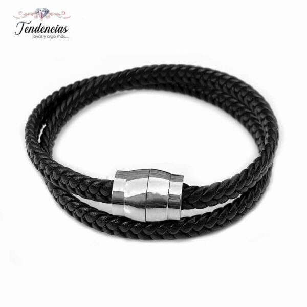 Pulsera de Cuero Doble Barril