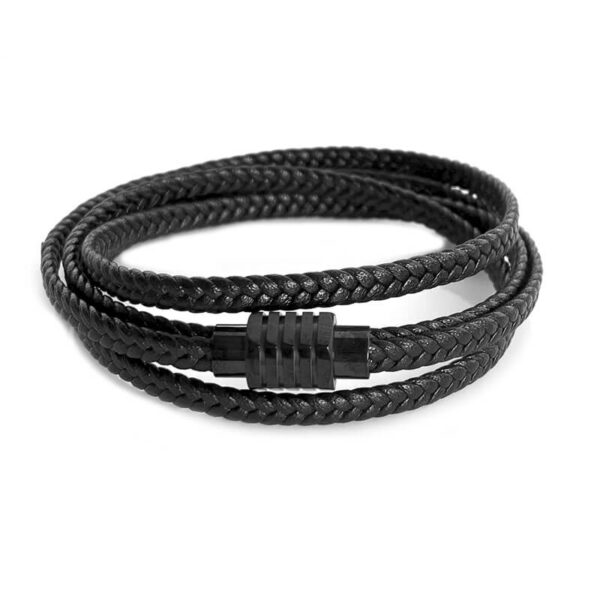 Pulsera de Cuero Múltiple Dije de Tuerca