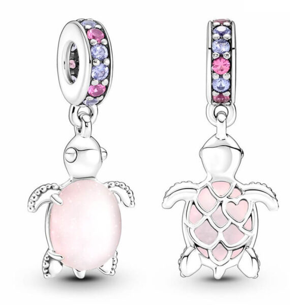Charm / Dije Tortuga Murano Rosado