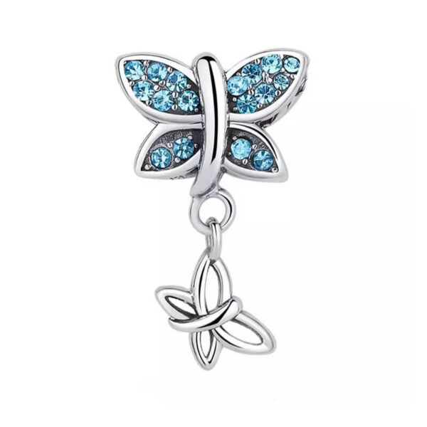 Charm / Dije Mariposa Brillos Turquesa