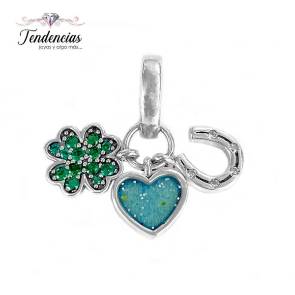 Charm / Dije Trébol Corazón Herradura