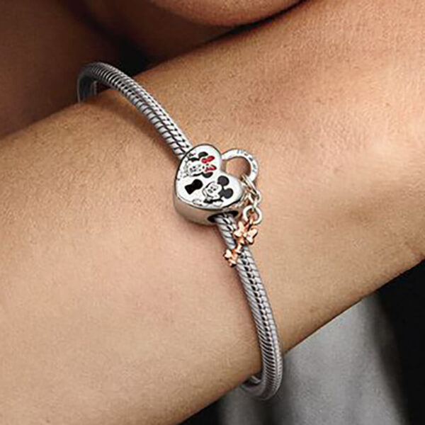 Charm / Dije Mickey y Minnie Candado - Imagen 2