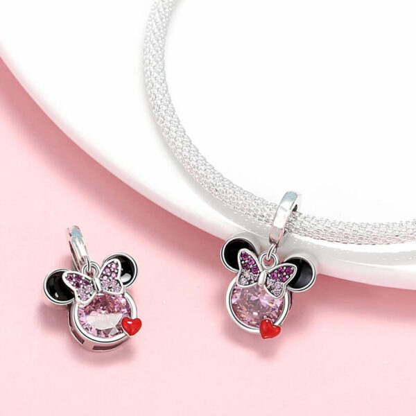 Charm / Dije Minnie Cristal Rosa - Imagen 2