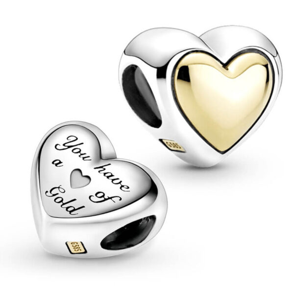 Charm / Dije - Corazón Dorado Concavo