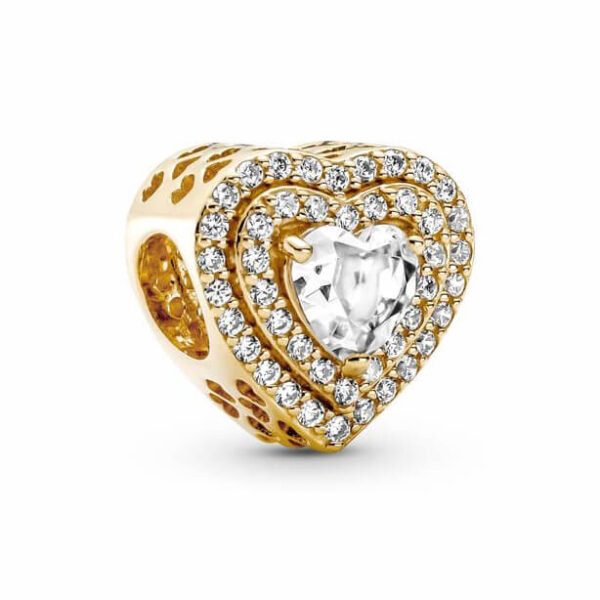 Charm / Dije - Corazones Doble Cristal