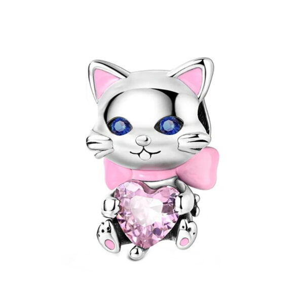 Charm / Dije - Gato Corazón Rosado