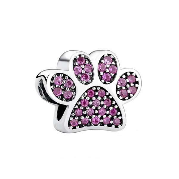 Charm / Dije - Huella Brillante Fucsia