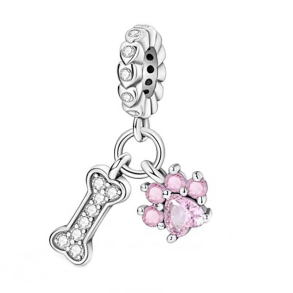 Charm / Dije - Huella Rosa y Hueso