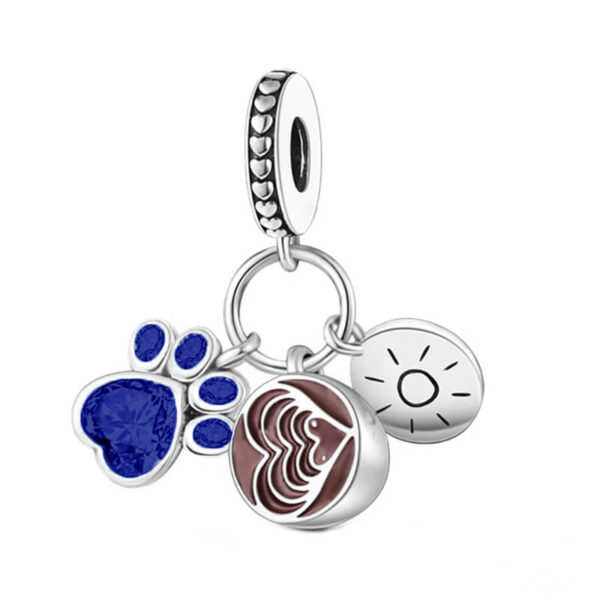 Charm / Dije - Huella Azul, Plato y Sol