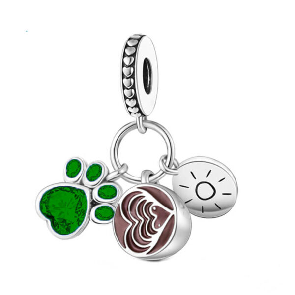 Charm / Dije - Huella Verde, Plato y Sol